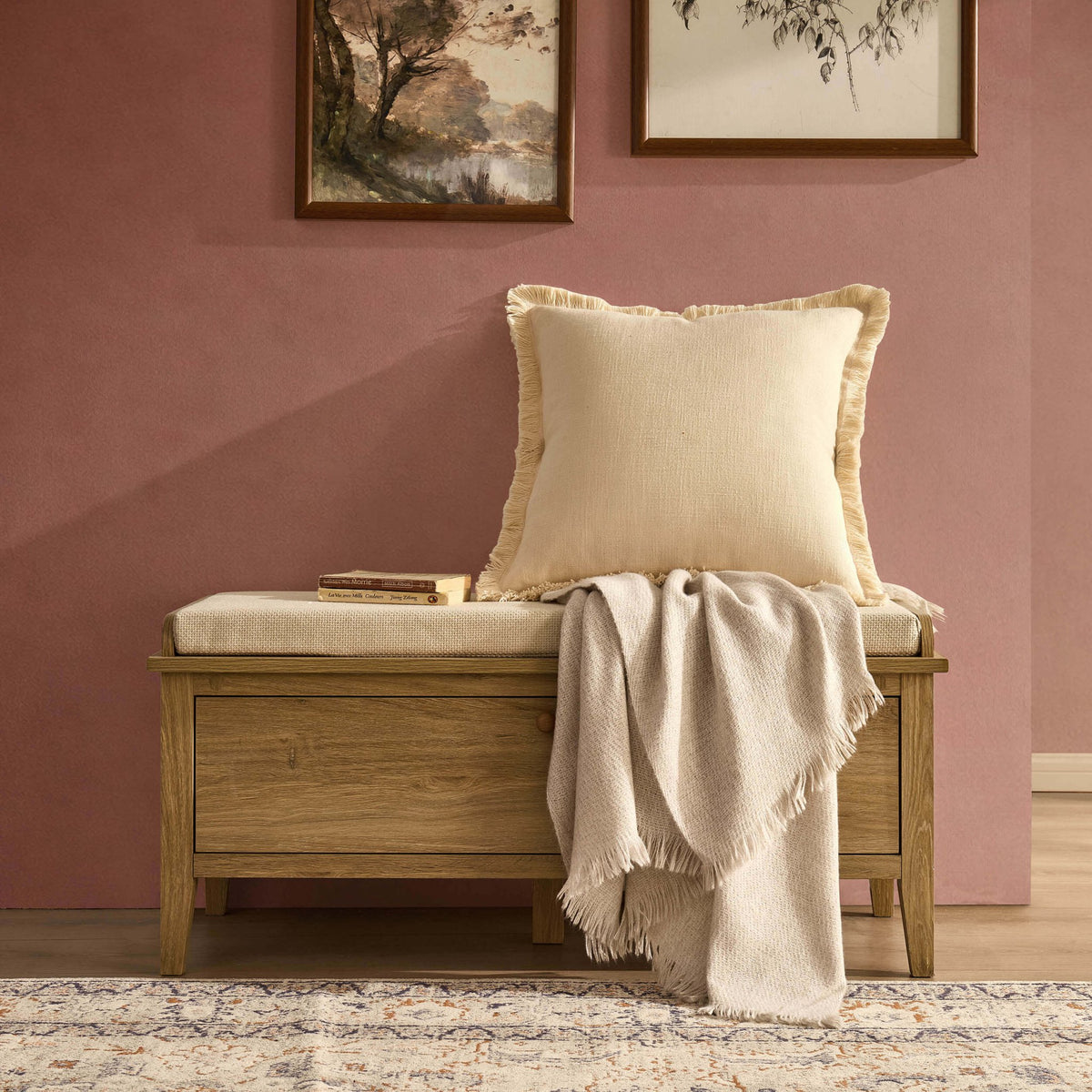 Nell Seated Storage Cabinet - Light Wood - DUSK