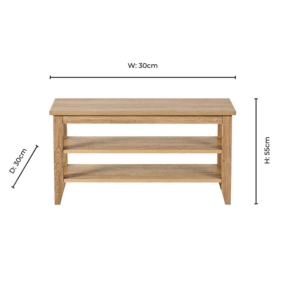 Nell Shoe Storage Bench - Light Wood - DUSK