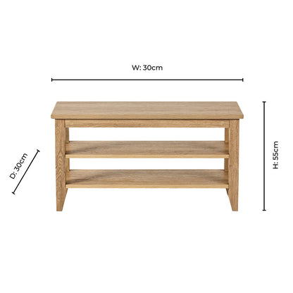 Nell Shoe Storage Bench - Light Wood - DUSK