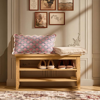 Nell Shoe Storage Bench - Light Wood - DUSK