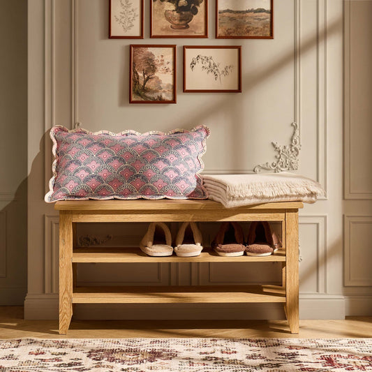 Nell Shoe Storage Bench - Light Wood - DUSK