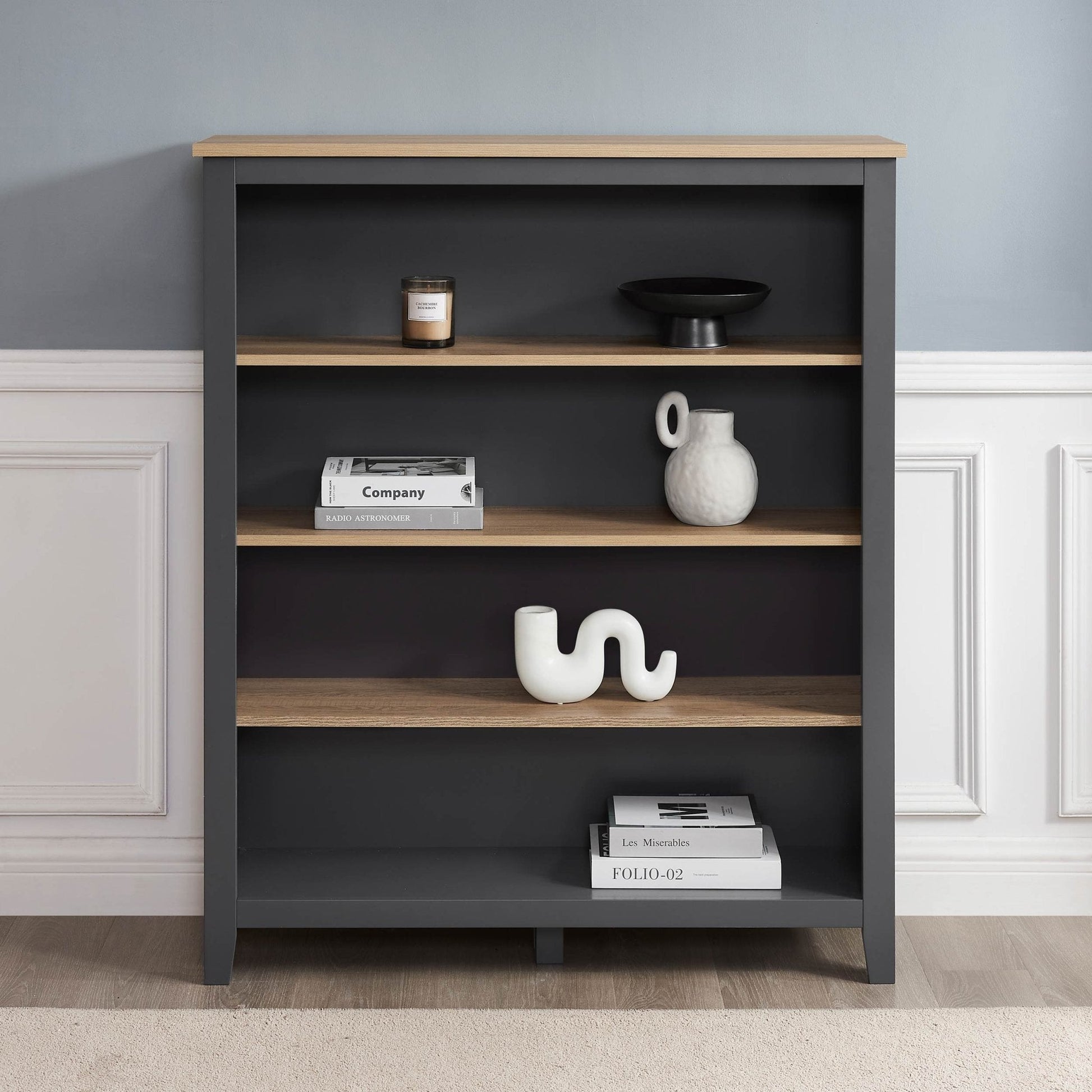 Nell Small Bookshelf - Charcoal - DUSK