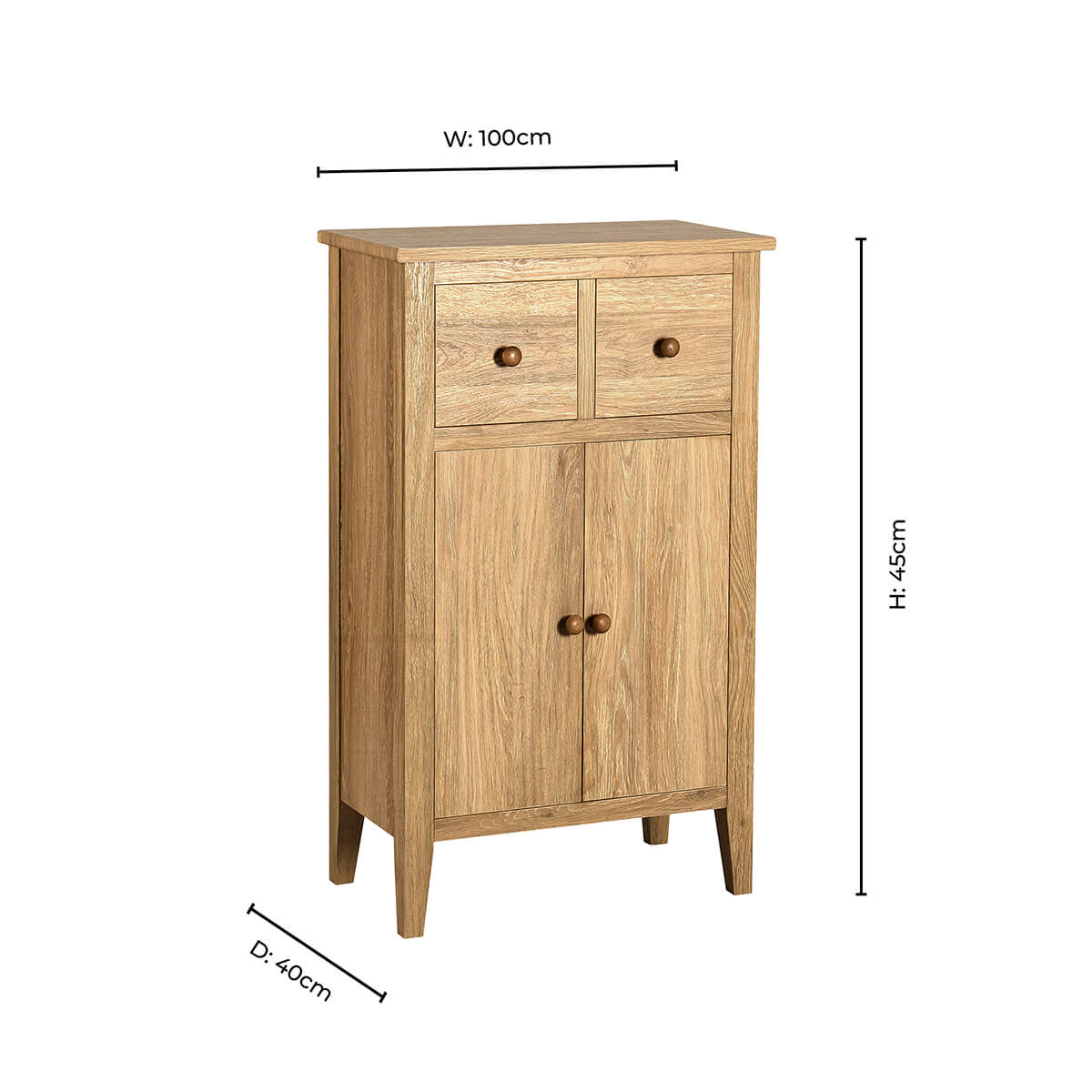 Nell Space Saving Sideboard - Light Wood - DUSK