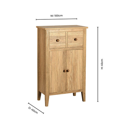 Nell Space Saving Sideboard - Light Wood - DUSK