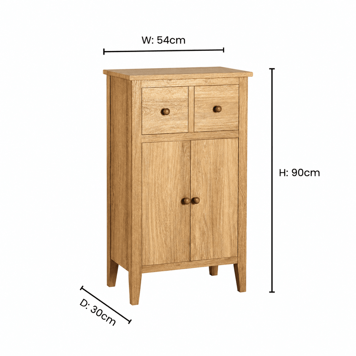 Nell Space Saving Sideboard - Light Wood - DUSK
