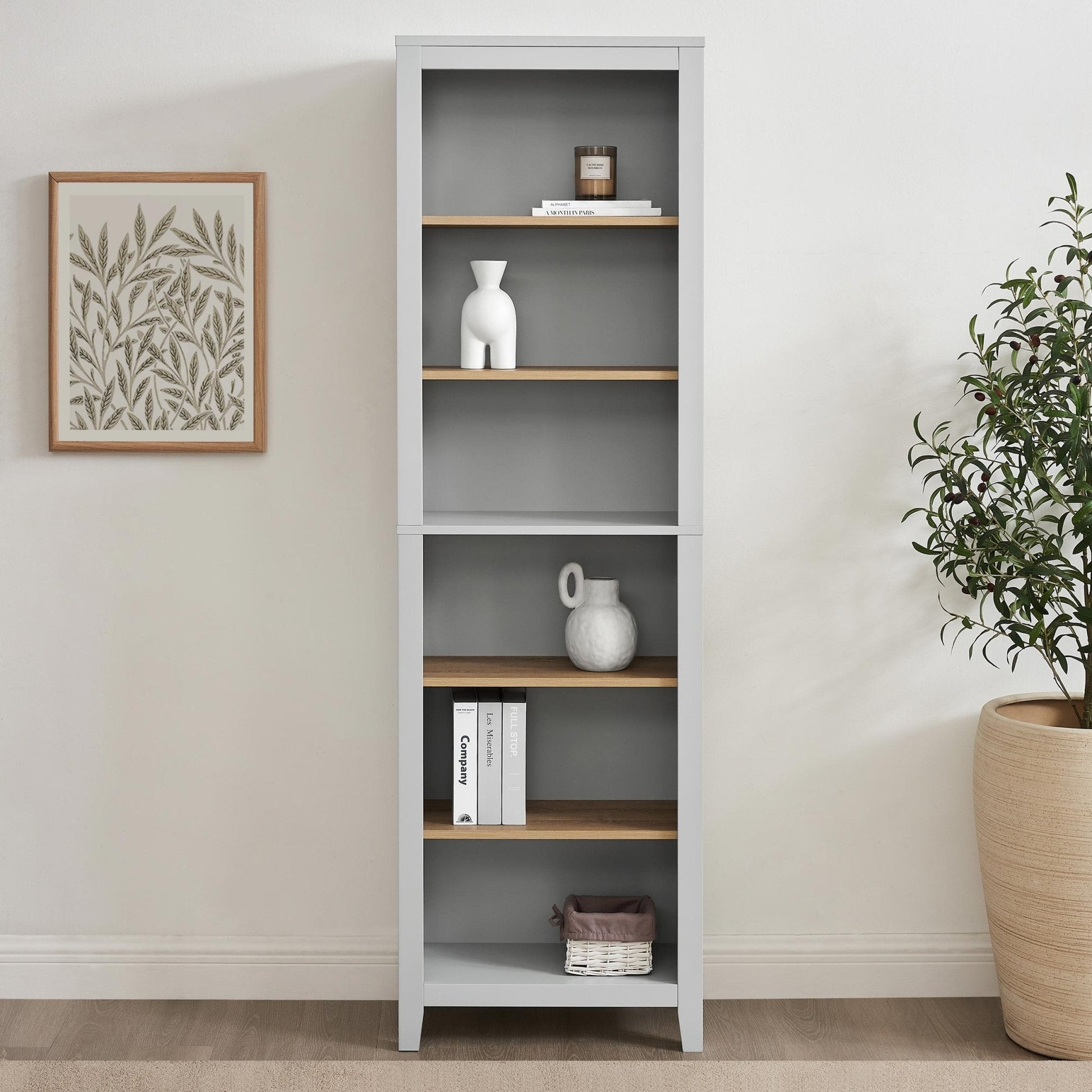 Nell Tall Bookshelf - Grey - DUSK