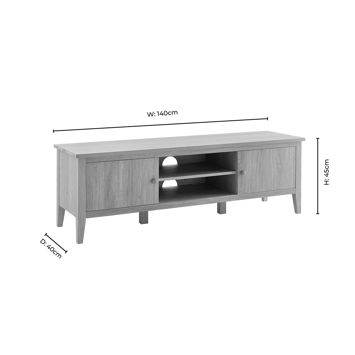 Nell Tv Unit for TVs up to 60" - Light Wood - DUSK