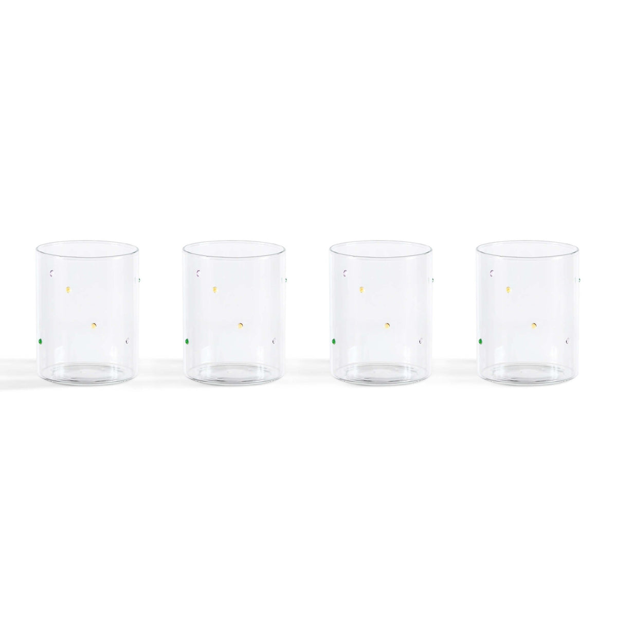 Nelly Polka Dot Glass Highballs - Set of 4 - Clear - DUSK