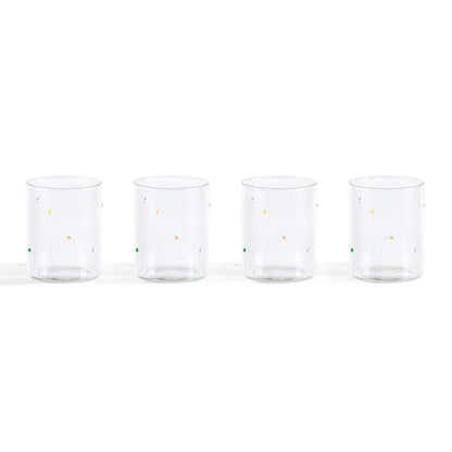 Nelly Polka Dot Glass Highballs - Set of 4 - Clear - DUSK