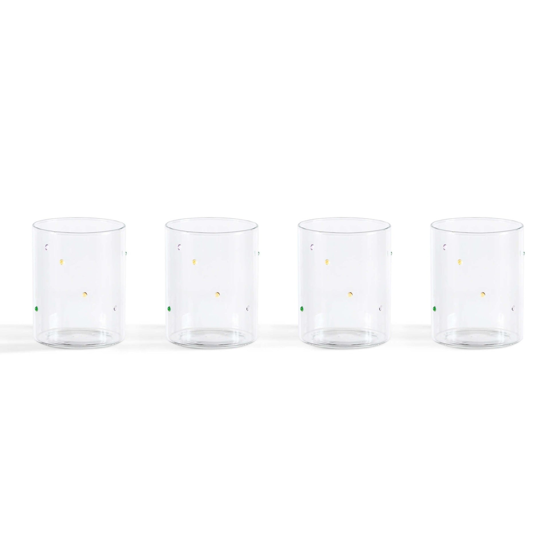 Nelly Polka Dot Glass Highballs - Set of 4 - Clear - DUSK