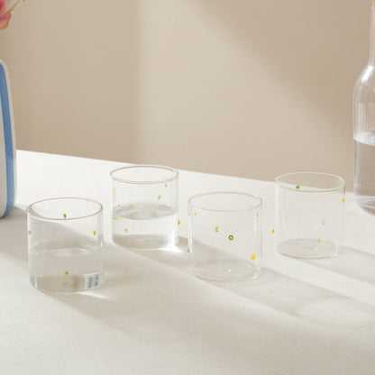 Nelly Polka Dot Glass Tumblers - Set of 4 - Clear - DUSK
