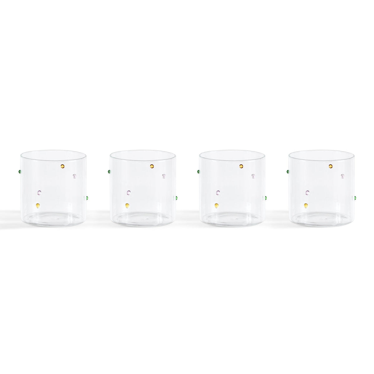Nelly Polka Dot Glass Tumblers - Set of 4 - Clear - DUSK