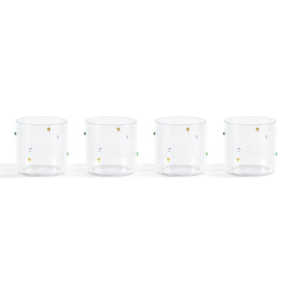 Nelly Polka Dot Glass Tumblers - Set of 4 - Clear - DUSK