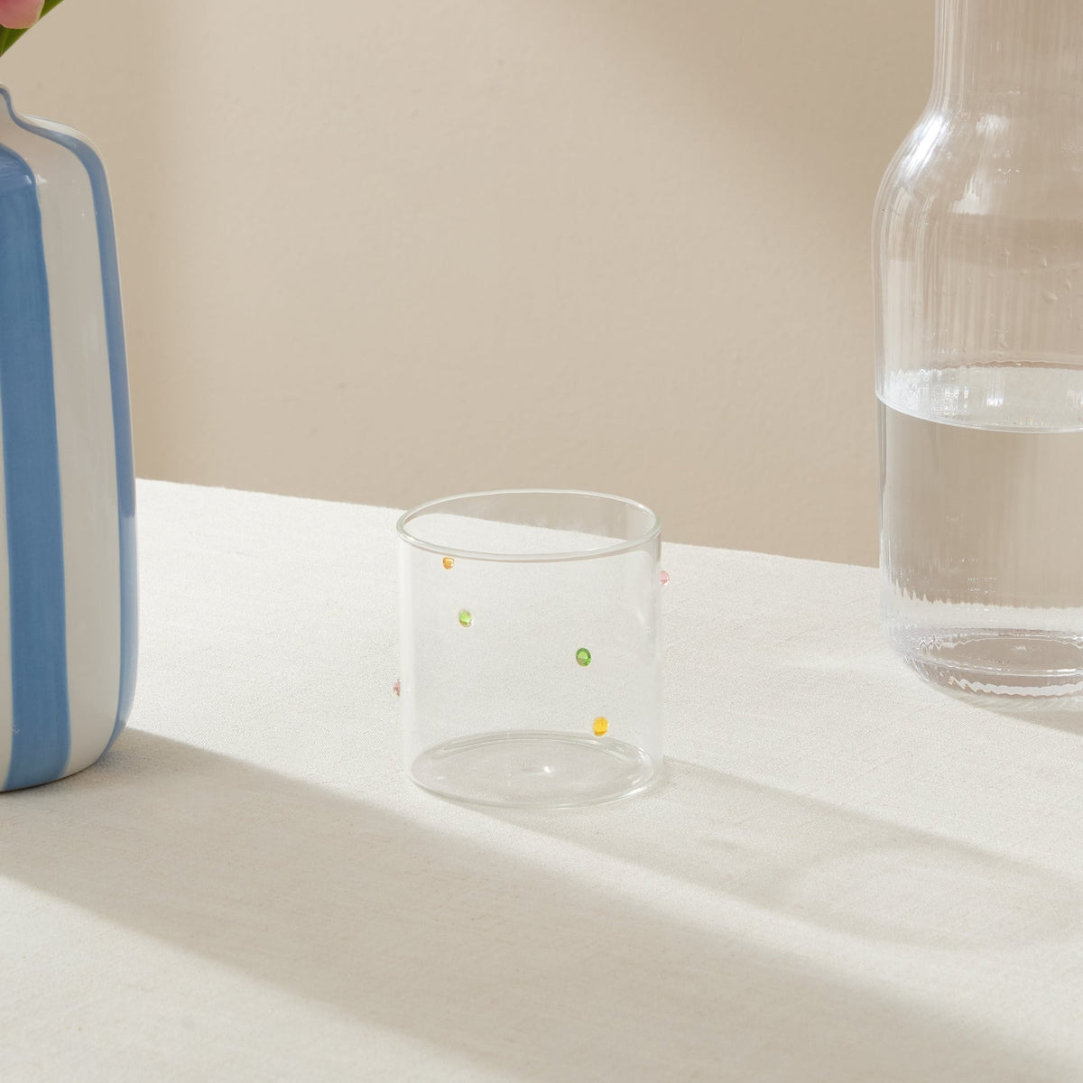 Nelly Polka Dot Glass Tumblers - Set of 4 - Clear - DUSK