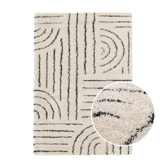 Nia Stripe Rug - White/Black - DUSK