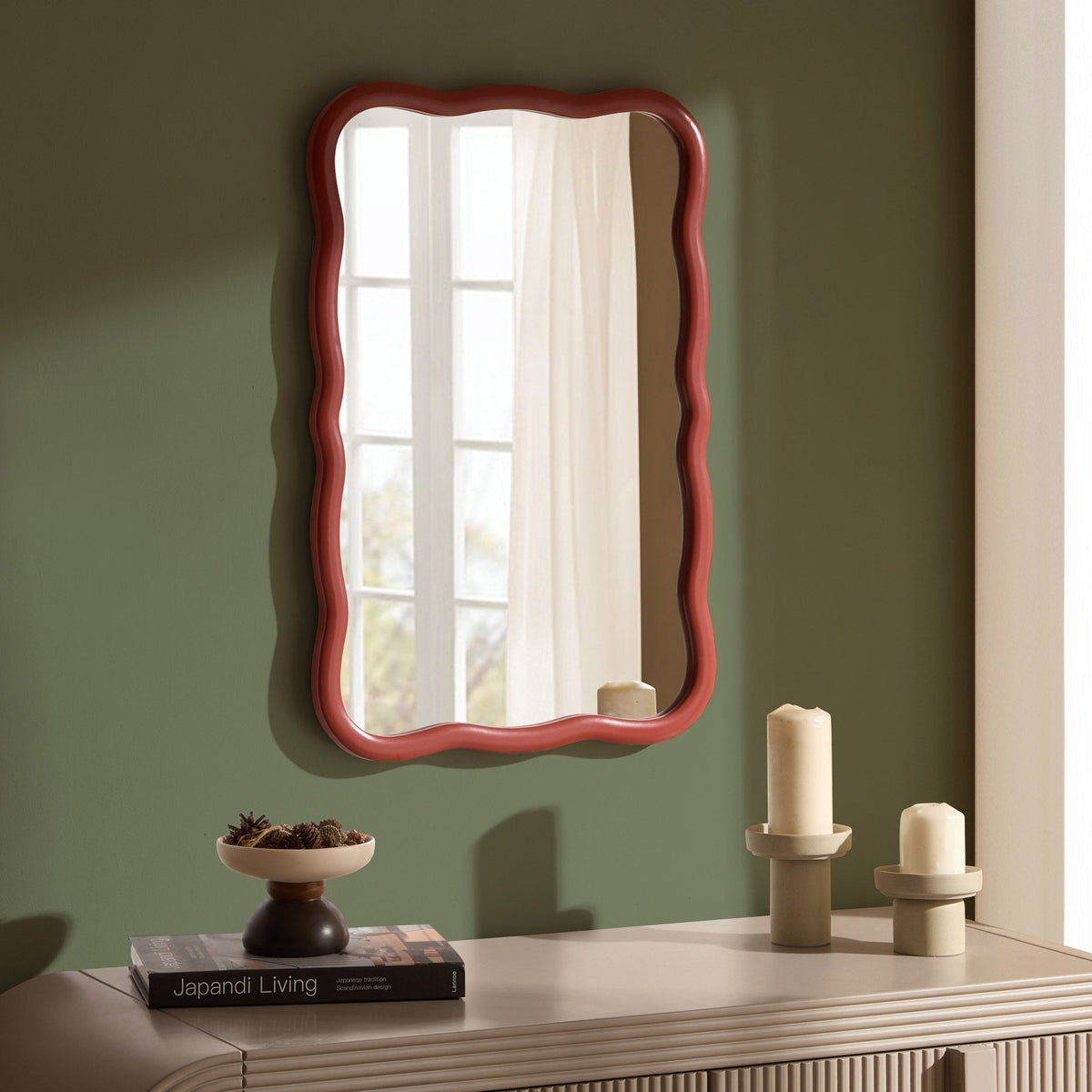 Niamh Wavy Wall Mirror - Terracotta - DUSK