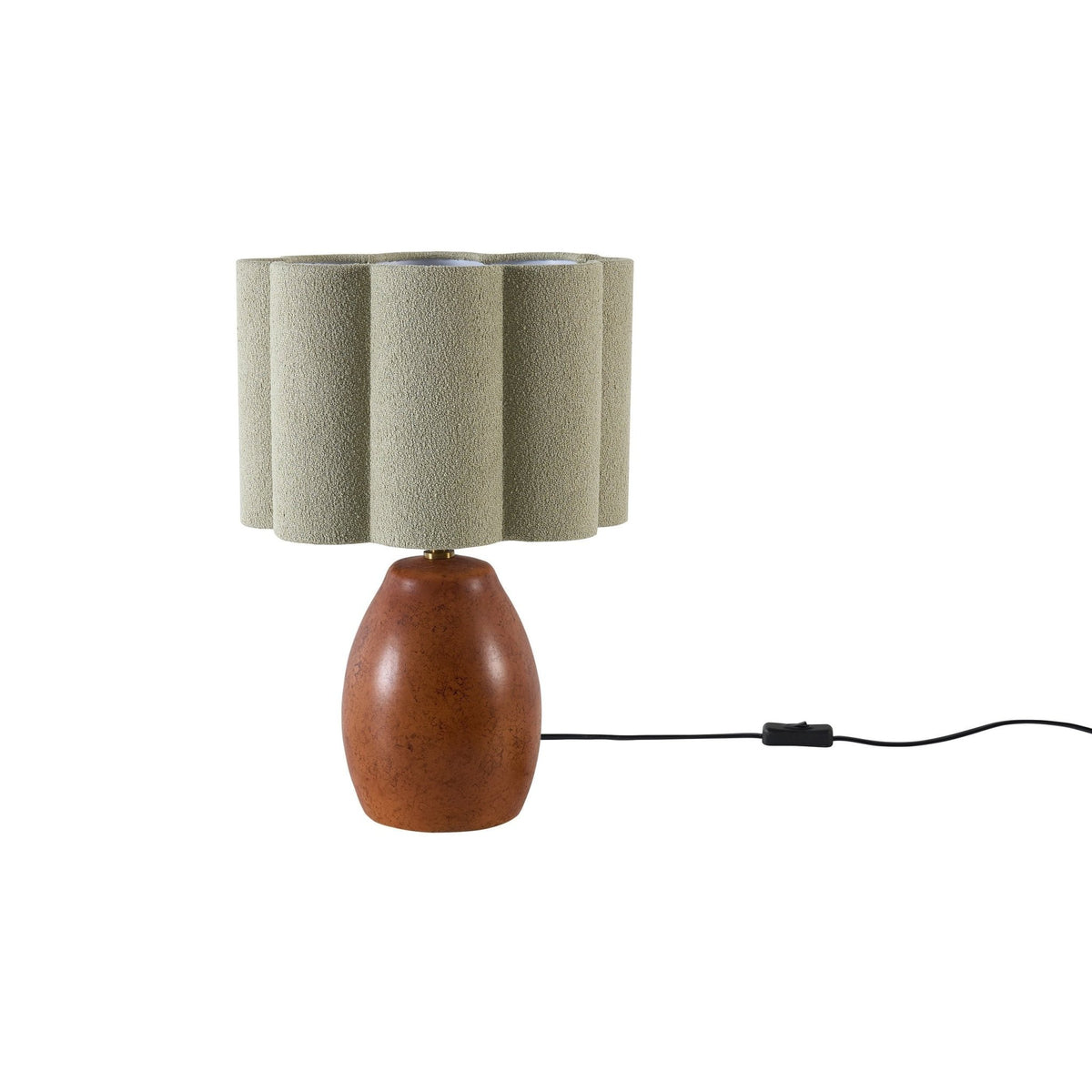 Nikki Ceramic Boucle Shade Lamp - Brown - DUSK