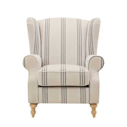 Nora Armchair - Natural 3 Stripe - DUSK
