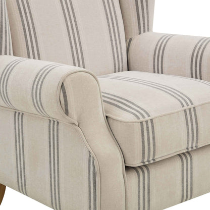 Nora Armchair - Natural 3 Stripe - DUSK