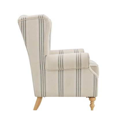 Nora Armchair - Natural 3 Stripe - DUSK