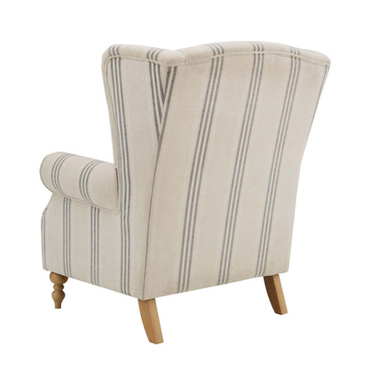 Nora Armchair - Natural 3 Stripe - DUSK