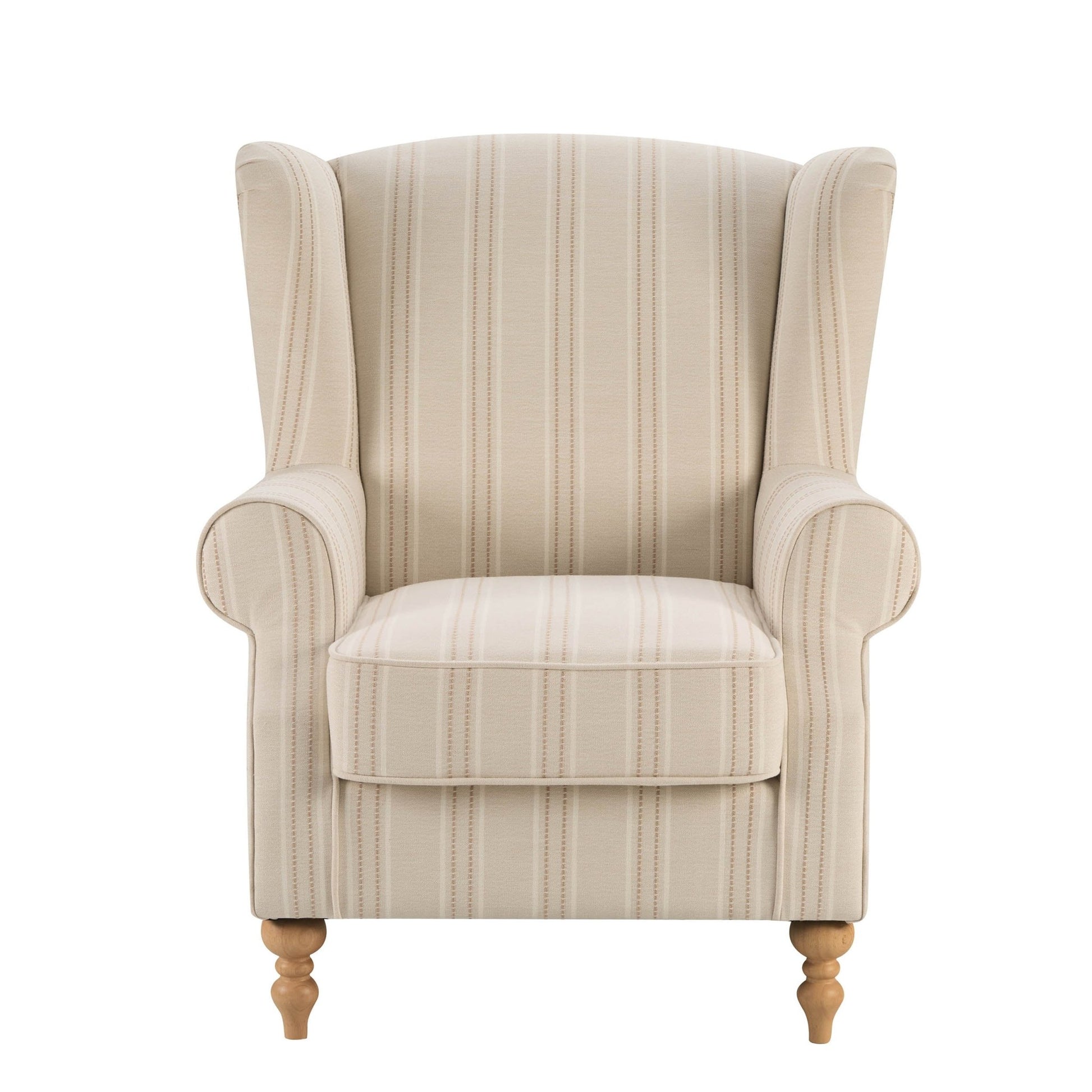 Nora Armchair - Natural Stitched Stripe - DUSK