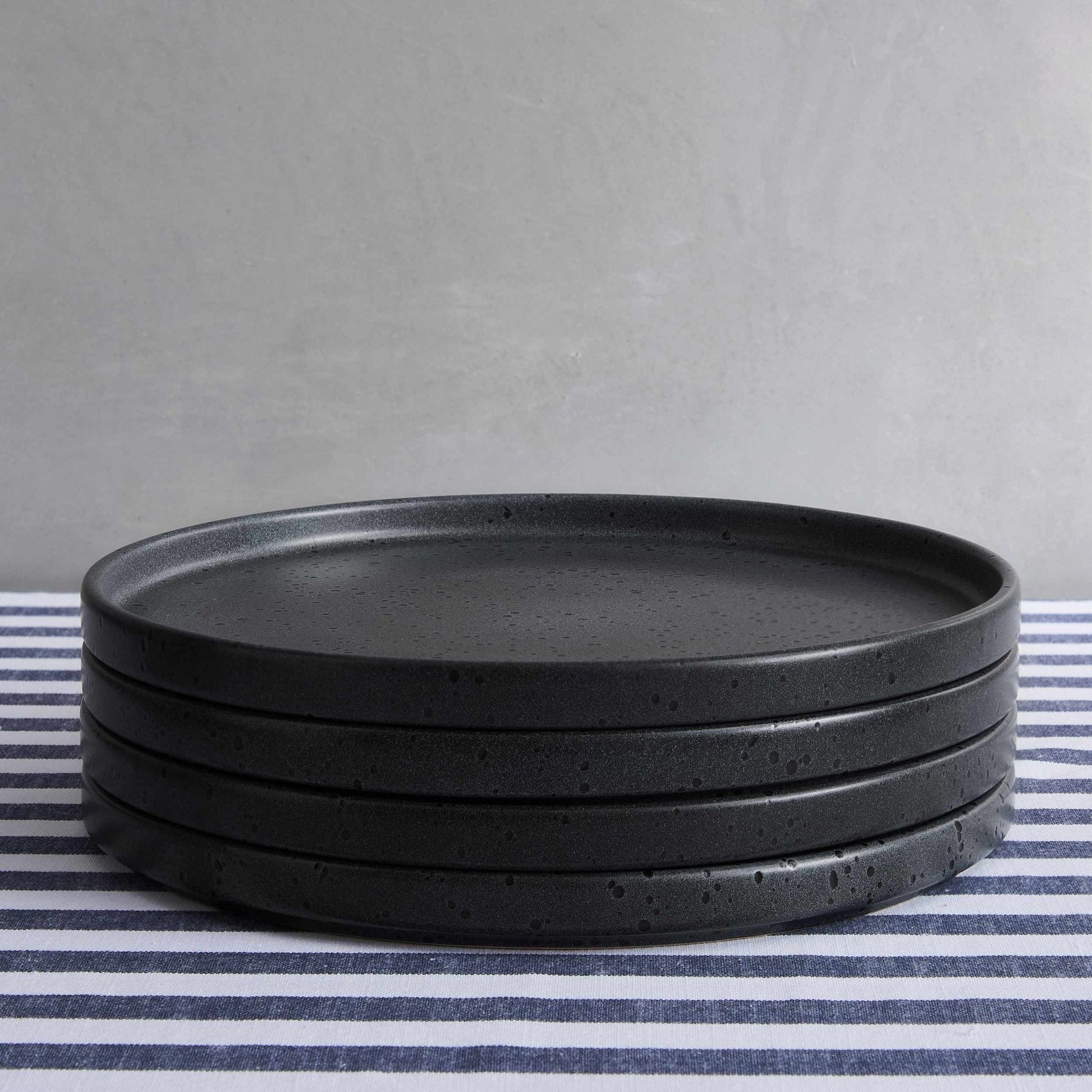 Nori Stoneware Set of 4 Dinner Plates - Black - DUSK