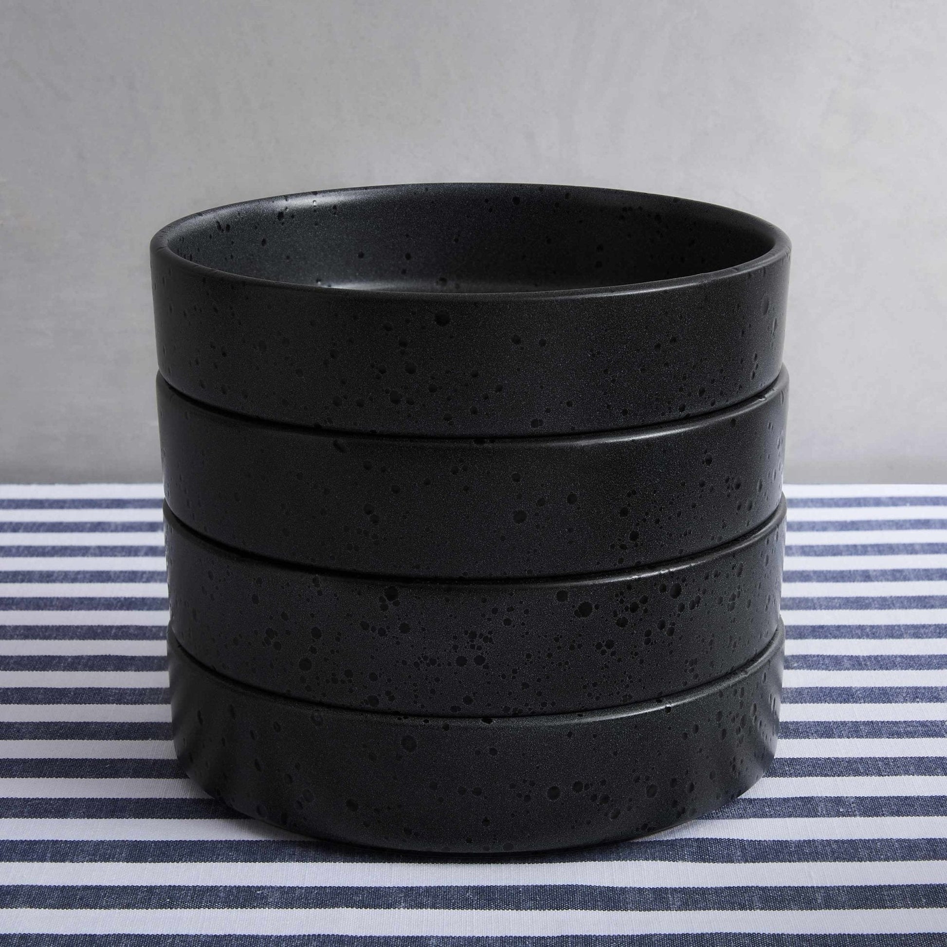 Nori Stoneware Set of 4 Pasta Bowls - Black - DUSK