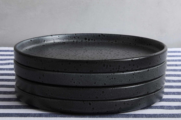 Nori Stoneware Set of 4 Side Plates - Black - DUSK