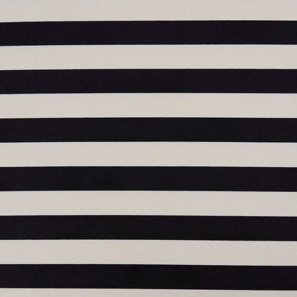 Northwich Black Metal Frame Pouffe - Mono Stripe - DUSK