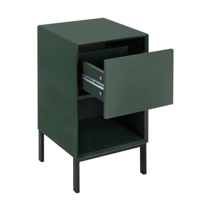 Nova 1 Drawer Bedside Table - Forest Green - DUSK