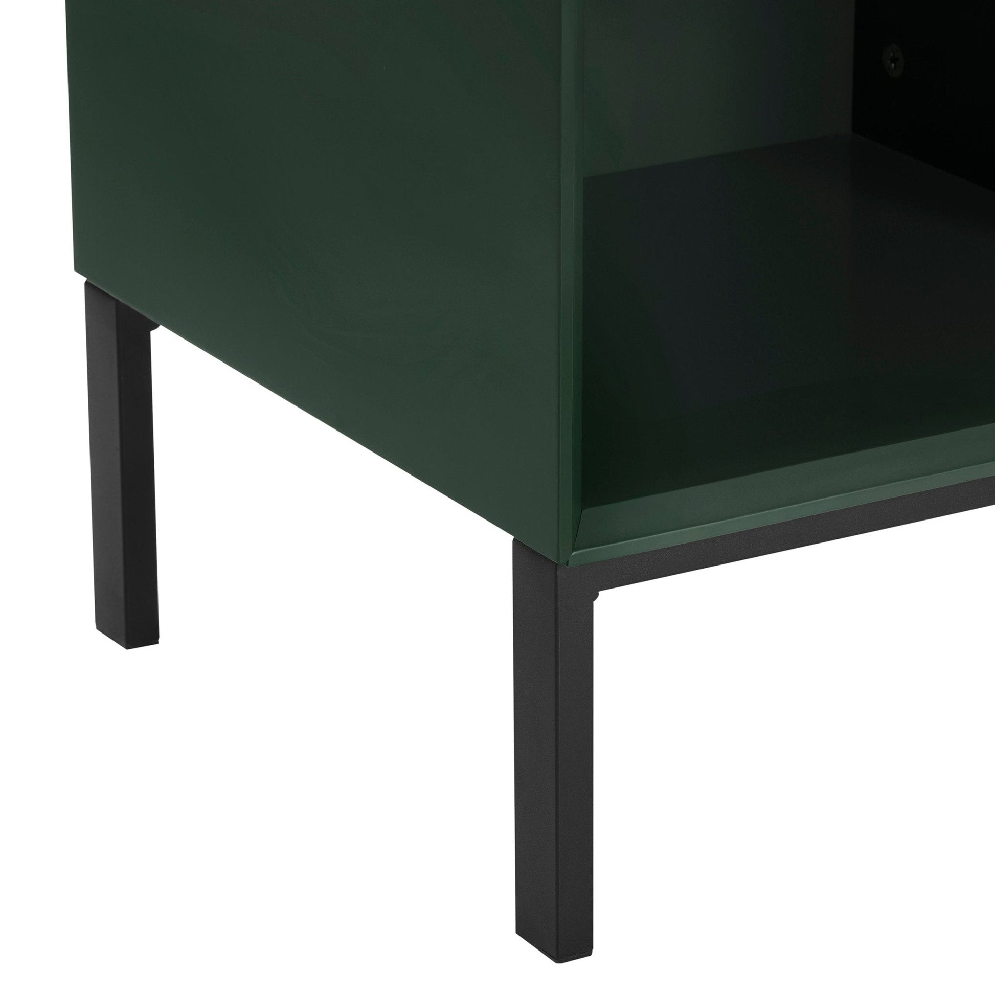 Nova 1 Drawer Bedside Table - Forest Green - DUSK