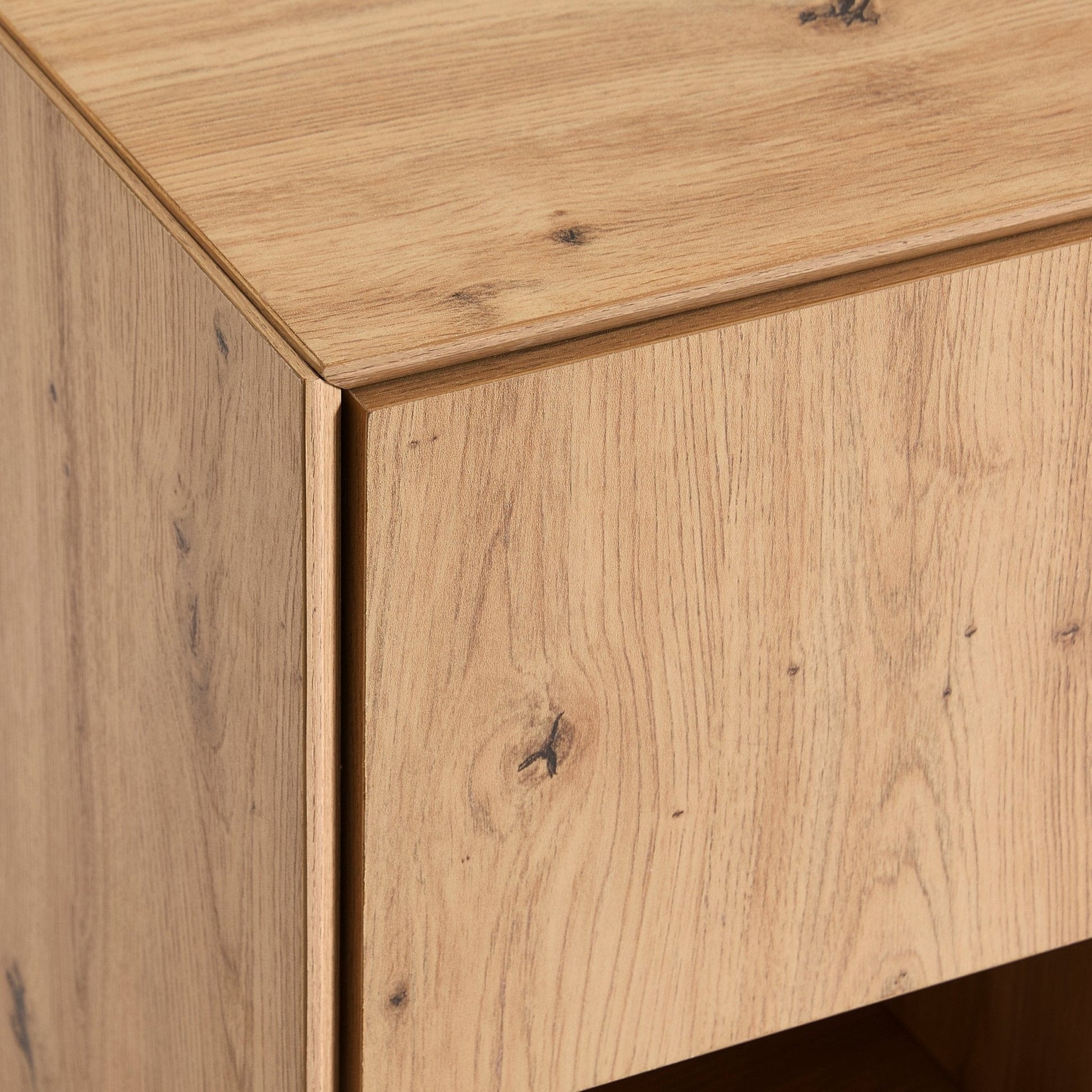 Nova 1 Drawer Bedside Table - Light Wood - DUSK