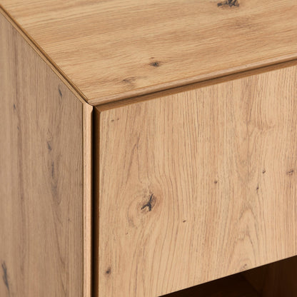 Nova 1 Drawer Bedside Table - Light Wood - DUSK