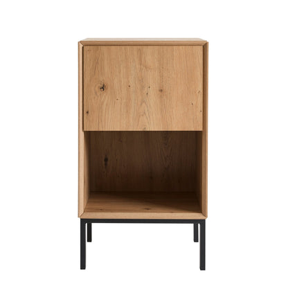 Nova 1 Drawer Bedside Table - Light Wood - DUSK