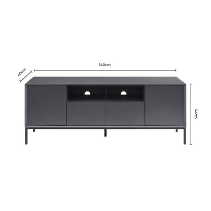 Nova 140cm TV Unit - Charcoal - DUSK