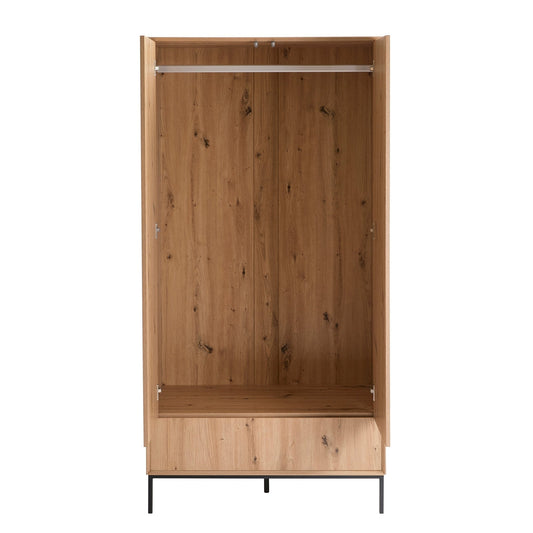 Nova 2 Door Wardrobe - Light Wood - DUSK