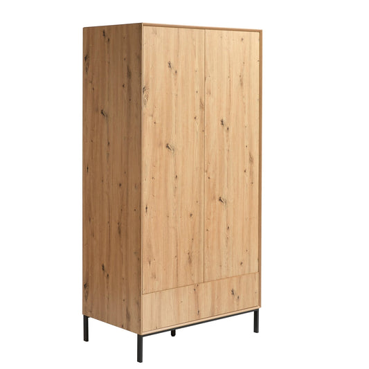 Nova 2 Door Wardrobe - Light Wood - DUSK