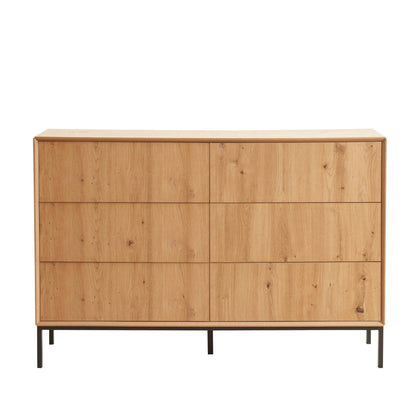 Nova 6 Drawer Chest - Light Wood - DUSK