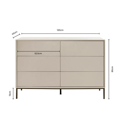 Nova 6 Drawer Chest - Taupe - DUSK