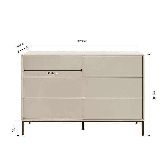 Nova 6 Drawer Chest - Taupe - DUSK