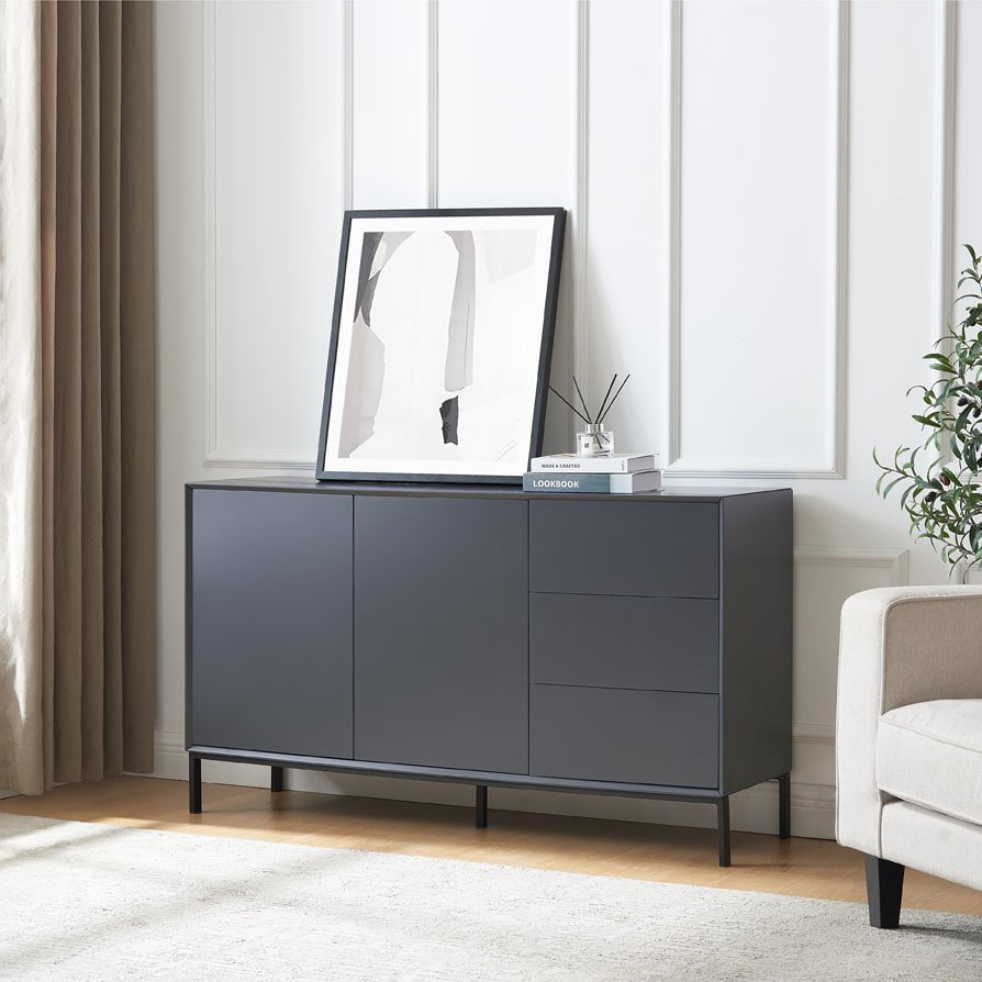 Nova Large Sideboard with Drawers - Charcoal - DUSK