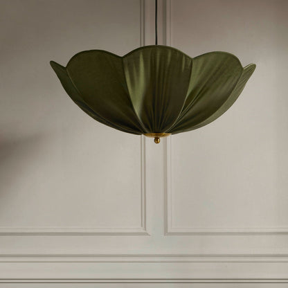 Oakley Petal Pendant Linen Fabric - Green - DUSK