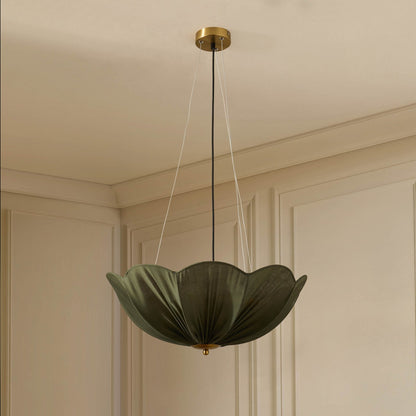 Oakley Petal Pendant Linen Fabric - Green - DUSK