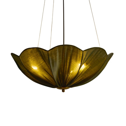 Oakley Petal Pendant Linen Fabric - Green - DUSK