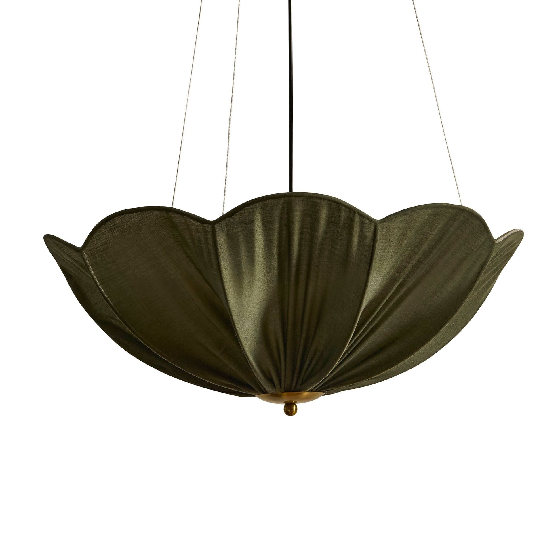 Oakley Petal Pendant Linen Fabric - Green - DUSK