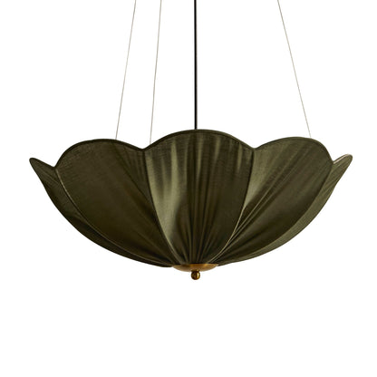 Oakley Petal Pendant Linen Fabric - Green - DUSK