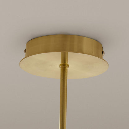 Octavia Ribbed Glass 3 Light Chandelier - Brass - DUSK