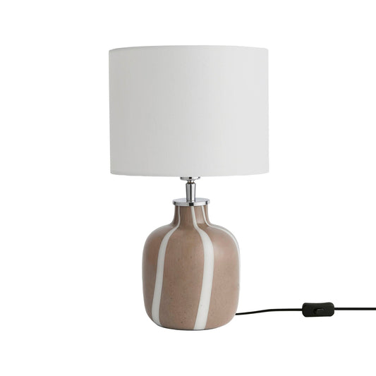 Opal Striped Glass Table Lamp - Mocha - DUSK