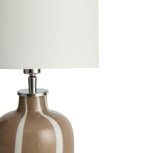 Opal Striped Glass Table Lamp - Mocha - DUSK